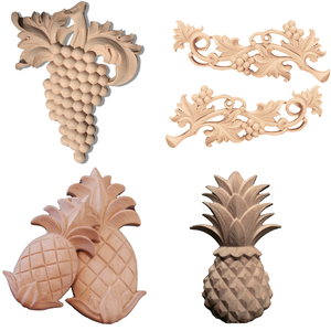 Adornos de roseta de flores de madera duraderos para gabinetes de cocina y detalles de puertas de muebles apliques de roseta de madera - Product Image 1