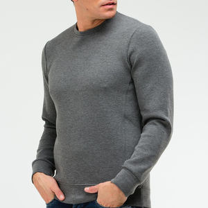 Premium 100% coton polaire surdimensionné hommes col rond pull sweat écologique respirant vêtements d'hiver personnalisés - Product Image 4
