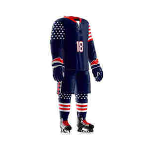 Tarifa de fábrica Uniforme de hockey sobre hielo de precio razonable de alta calidad por encargo Uniforme de hockey sobre hielo de tela de poliéster 100% - Product Image 3