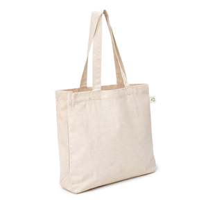 Bolsa de Tela de Algodón Calico Orgánico de Comercio Justo Ecobags, Tamaño Mediano con Cierre de Cremallera, Asas y Logotipo Personalizado para Uso Diario, Regalos y Actividades al Aire Libre - Product Image 2