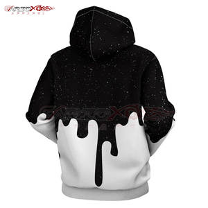 Sweat à capuche de sublimation léger pour hommes d'hiver avec motif imprimé ourlet en tricot côtelé couleur et logo personnalisables tissu polaire - Product Image 4