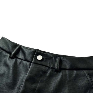 Pantalones Cortos de Cuero de Diseño Vintage Casuales para Hombre, Cómodos, Recién Llegados, Color Sólido Personalizado, Cintura Media Ajustable - Product Image 4