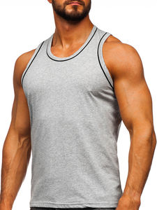 Camiseta sin mangas para hombre de talla grande personalizada de verano, Camiseta básica con cuello redondo, Camiseta de punto transpirable de Color sólido, estilo informal más vendido - Product Image 2