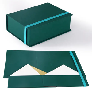 Caja de regalo plegable Kraft verde al por mayor, embalaje cosmético de cartón plegable con revestimiento UV, laminación mate, materiales reciclados - Product Image 2