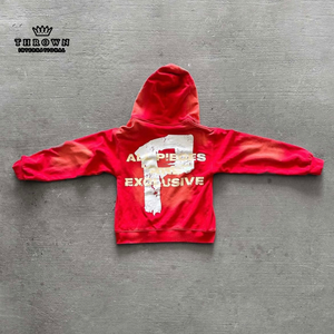 New Trend Winter Plus Size Men's Hoodies 100% Cotton Zipper-Up Custom Logo Embroidered Letter <b>Pattern</b> Private Label OEM Unisex - Product Image 4