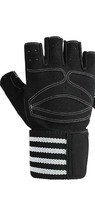 Gants de fitness mi-doigts en cuir respirant pour hommes, pour la musculation et le cyclisme