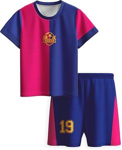 Conjunto de pantalones cortos de Jersey con patrón 3D que absorbe la humedad de alta calidad, ropa de fútbol juvenil para niños y niñas, talla 2-12Y, Partido de entrenamiento transpirable - Product Image 1