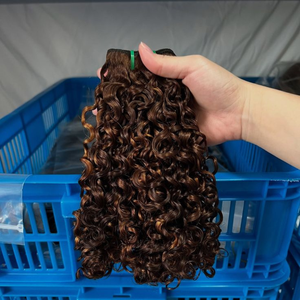 Perruque en promotion, mèches blondes miel et marron foncé, bouclée, pré-épilée, transparente, avec dentelle frontale 13x4, en cheveux indiens vierges - Product Image 6