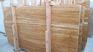 Travertino con vetas doradas, pulido sin relleno, pulido con relleno, hecho en Turquía, muestras de 20x20cm, para paredes interiores y exteriores, pisos de villas y hoteles. - Product Image 2