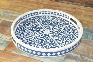 Bandeja para servir con incrustaciones de hueso de nuevo diseño, calidad superior con elegantes combinaciones de colores | Bandeja decorativa hecha a mano - Product Image 2