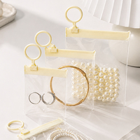 Sac à fermeture éclair en EVA givré avec logo personnalisé pour l'emballage de bijoux, pochette zippée en EVA réutilisable pour bagues, boucles d'oreilles, colliers, emballage cadeau