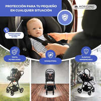 Mobiclinic Poussette pliable taille I 3-en-1 avec filtre UV50 + moustiquaire et housse de pluie gris foncé Poids maximum 22kg Conception à 4 roues