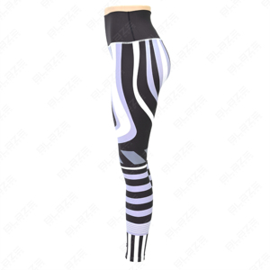 Haute qualité femmes Gym Sport entraînement Yoga Leggings impression numérique Sublimation solide taille élastique haute Fitness Yoga pantalon - Product Image 3