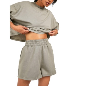 เสื้อยืดและกางเกงขาสั้นดีไซน์ใหม่ชุดครอปฤดูร้อนของผู้หญิงเสื้อยืดและกางเกงขาสั้น2026ออกแบบเองพร้อมโลโก้ฤดูร้อน - Product Image 1