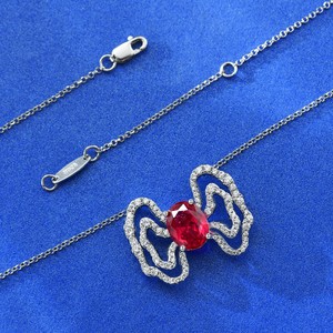 Collier pendentif nuage de bijoux en pierres précieuses de luxe taille ovale 8x10mm - Product Image 2