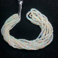 Opale Welo d'Éthiopie naturelle blanche 3mm 5mm, pierre facettée en rondelle, certifiée IGI, qualité AAA, vente en gros pour la fabrication de bijoux