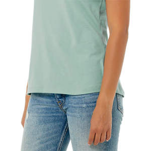 Airlume – T-Shirt à manches courtes pour femme, en coton peigné et à anneaux, simple, 100% oz, bleu poussiéreux, 4.2 - Product Image 5