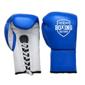 Guantes de boxeo con cordones de cuero de vaca genuino profesional personalizados de alta calidad - Product Image 1