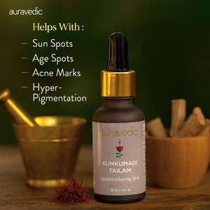 Turmeric Face Oil for Brightening & Blemish Clearing-<b>Kumkumadi</b> <b>Tailam</b> 30ml for Combination/Dry/Normal/Oily Skin Female Use - Product Image 6