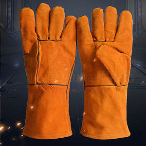 Guantes de Soldadura de Cuero Industriales Suaves con Logotipo Personalizado al por Mayor, Guantes de Trabajo de Cuero Personalizados Resistentes al Calor - Product Image 6