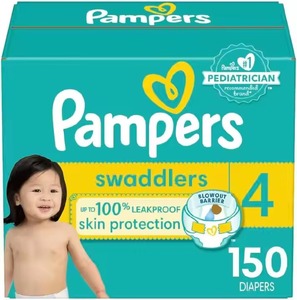 Pañales Pampers Swaddlers-Tamaño 4, suministro para un mes (150 unidades), pañales desechables ultrasuaves para bebés - Product Image 3
