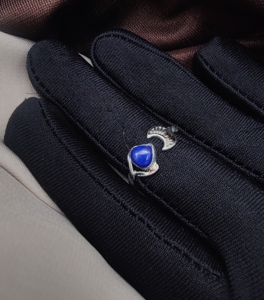 Anillo de plata esterlina 925 Lapis Lazuli Moon | Anillo de piedras preciosas bohemio ajustable | Joyería artesanal hecha a mano al por mayor - Product Image 2