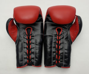 Guantes de boxeo de cuero genuino personalizables de alta calidad, guantes de entrenamiento ganadores con cordones para luchar contra las artes marciales - Product Image 5