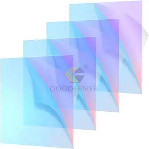 Goodsense Hoja Iridiscente Decorative Colorful Gradient Plexiglass Blue Acrylic Rainbow Plate Factory