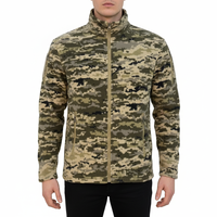 Veste polaire tactique chaude en polyester tricoté avec fermeture éclair, camouflage automne, pour l'extérieur, avec logo personnalisé et service OEM