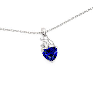 Collier en argent sterling Jeulia Snuggles en forme de cœur d'ours polaire pour mère et bébé - Product Image 3