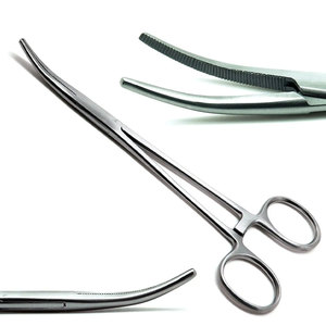 Fórceps de hemostasia médica de acero inoxidable curvo de 14cm, instrumentos quirúrgicos manuales - Product Image 6