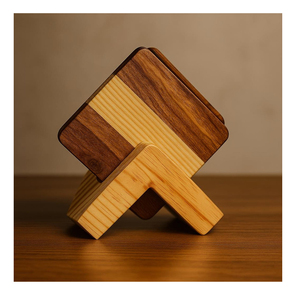 Nouvelle conception bois naturel fini table décorative forme carrée caboteur en bois pour thé boissons jus collations table décorer - Product Image 4