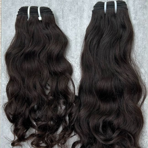 Extensions de cheveux humains indiens vierges Remy ondulés naturels non traités, cheveux noirs pour femmes, marque SV3, double trame machine - Product Image 1