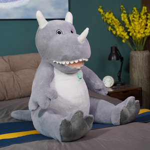 Peluche Triceratops de <span class=keywords><strong>dessin</strong></span> <span class=keywords><strong>animé</strong></span> en gros, personnalisée, mignonne, à grande bouche, peluche souple et rembourrée, <span class=keywords><strong>dinosaure</strong></span> Triceratops - Product Image 4
