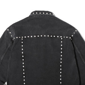 Veste en jean en gros pour hommes, de haute qualité, surdimensionnée, décontractée, vêtements de mode, vestes en jean avec strass pour hommes, faible MOQ - Product Image 4
