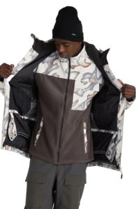 Men's Winter Waterproof <b>Soft</b> <b>Shell</b> Bomber <b>Jackets</b> Customized Design Print <b>Hooded</b> High Street Casual Style Stand Collar - Product Image 3