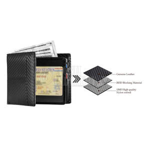 Portefeuille en cuir personnalisé avec logo imprimé, design le plus récent, haute qualité, protection RFID, porte-cartes et argent, mode masculine, vente chaude - Product Image 3