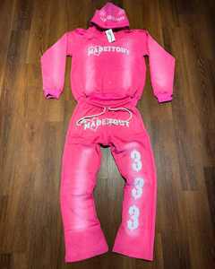 ชุดวอร์มผู้ชายแบบมีฮู้ด ลายพิมพ์ด้านหน้า ประดับคริสตัล ระบายอากาศ กันลม ผ้าฟลีซ สไตล์สตรีทแวร์ ลุคสปอร์ต 100% - Product Image 5