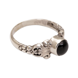 Anillo de cóctel de ónix de Plata de Ley 925, joyería de piedras preciosas clásica elegante hecha a mano, estilo cristiano Hip Hop de moda de alta calidad - Product Image 3