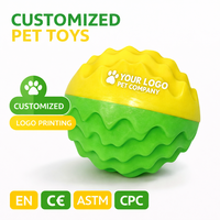 Pelota de Juguete para Perros de TPR Personalizada con Superficie Texturizada para Morder y Promocionar la Marca, Fabricante de Juguetes para Mascotas con Logotipo Personalizado