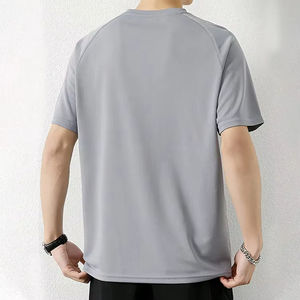 T-shirt de compression à manches courtes pour homme, 100 % coton, séchage rapide, coupe classique, tricoté, personnalisable, en gros, pour la saison estivale, OEM - Product Image 2