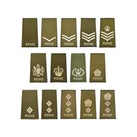 Écusson brodé en toile à coudre, motif Multicam, pour grade de chef de trompette (sergent instructeur), broderie bronze, Commander Grande, best-seller