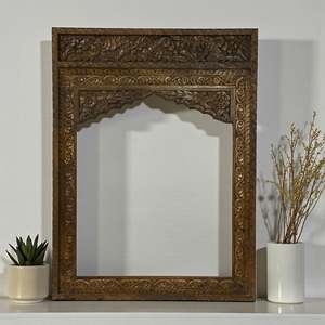 Hand-Carved <b>Antique</b> Wooden Picture <b>Frame</b> Solid Wood Square <b>Antique</b> Style Handmade Mirror <b>Frame</b> for Photos - Product Image 2