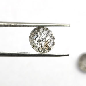 Alta calidad 8mm Natural negro rutilo cuarzo Briolette tablero de ajedrez ambos lados 1,71 Cts piedras preciosas sueltas para exportación al por mayor - Product Image 4