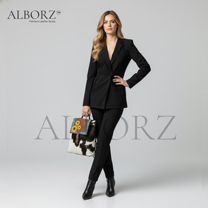 Wholesale New Stylish Hand Tooled Cowhide Fur Leather <b>Backpack</b> Bohemian College Style Portable 20-35L Capacity <b>for</b> Outdoor Use - Product Image 6