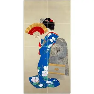 Seiho Chica con Paraguas Mural de Pared Cocina y Baño Backsplash en Azulejo de Cerámica de Mármol - Product Image 1