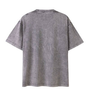 T-shirts de bonne qualité en coton/polyester délavé à l'acide de coupe normale respectueux de l'environnement avec logo personnalisé High Street Hip Hop - Product Image 2