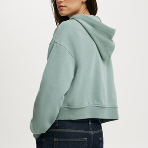 Sweats à capuche pour femmes à fermeture éclair complète à la mode surdimensionnés anti-boulochage sweats à capuche respirants avec logo brodé personnalisé pour femme - Product Image 4