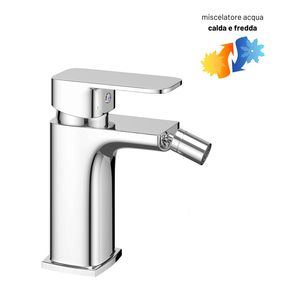 Rubinetto per Bidet Serie Cross M RUBINETTERIA in Ottone, Design Monocomando, Cartuccia da 35 mm, Scarico 1.1/4, Aeratore Regolabile - Product Image 2