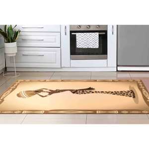 Tapis imprimé : Tapis marron, tapis d'entrée, tapis de marche, tapis à poils doux - Product Image 2